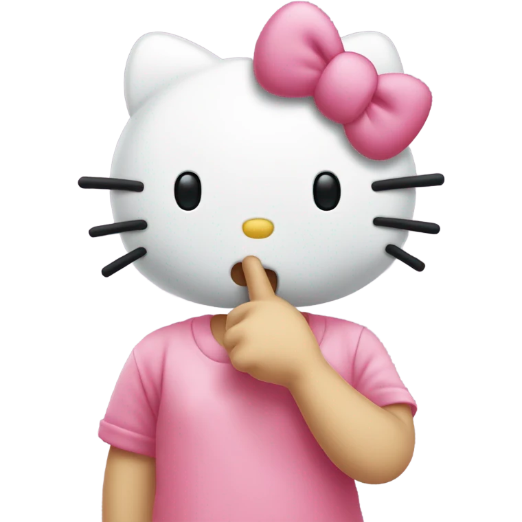 hello kitty showing to stay quiet  emoji