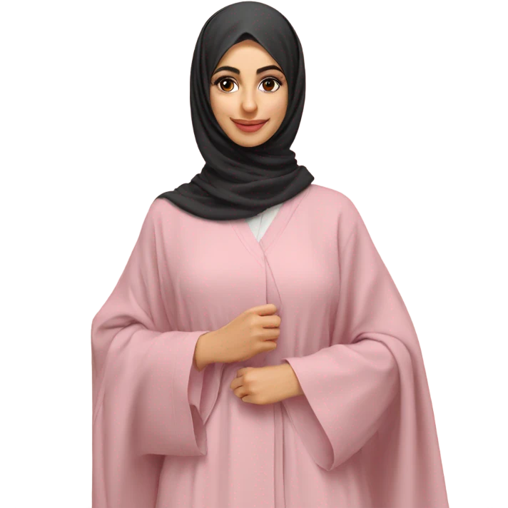 iranian girl pastel pink abaya emoji