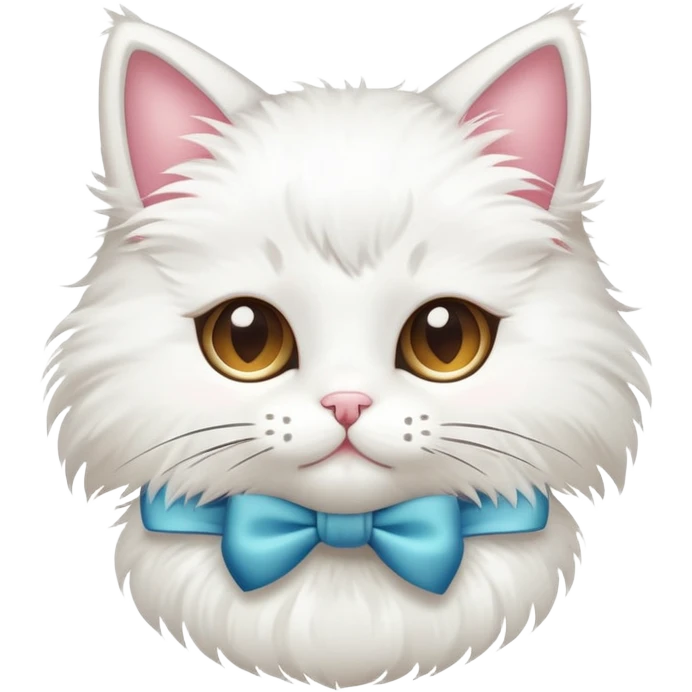 A cute bow on a cute cat emoji