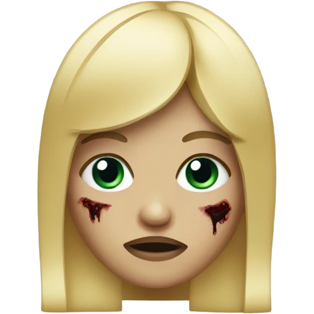 Zombie emoji blonde girl with bangs straight hair emoji