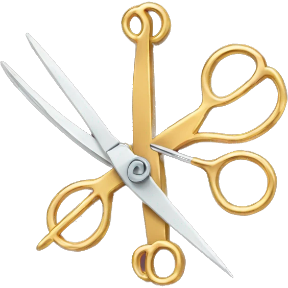 Needle, thread and gold scissors  emoji