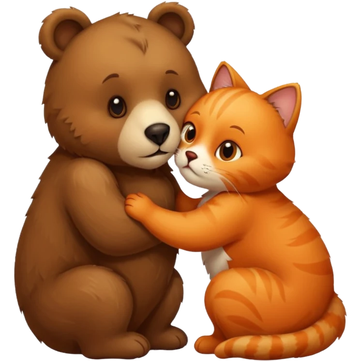 Bär küsst Katze emoji