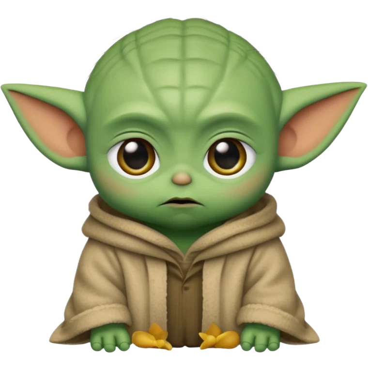 Baby yoda emoji style, sad emoji