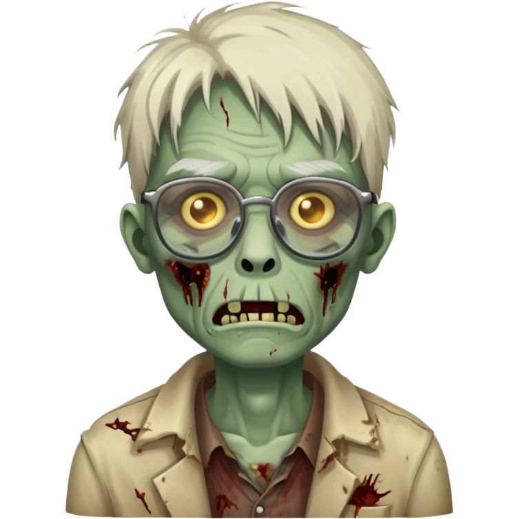Zombie wearing glasses emoji