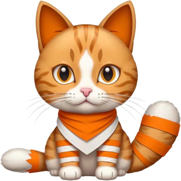 cat with a turkey bandage, playful pose emoji