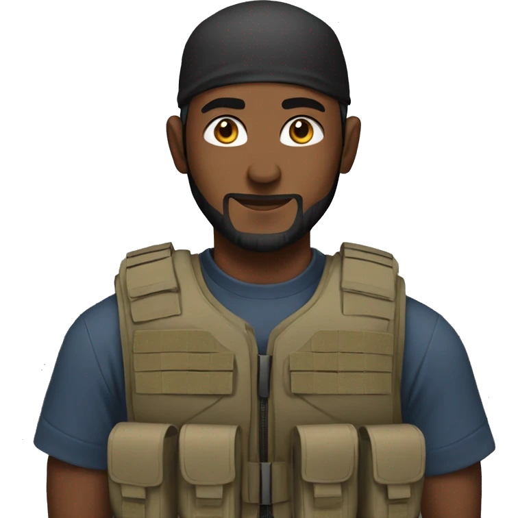 Muslim with tactical vest on emoji