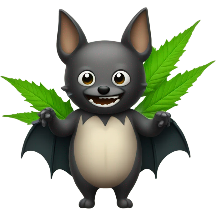 Bat with weed emoji