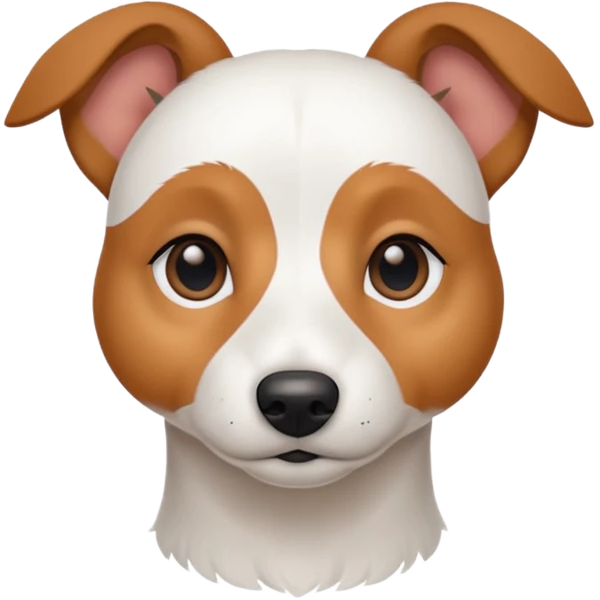a fully white jack russell the size of a kelpie with light brown ears and a light brown patch on one eye emoji