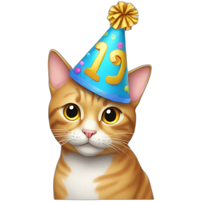 cat with a party hat emoji