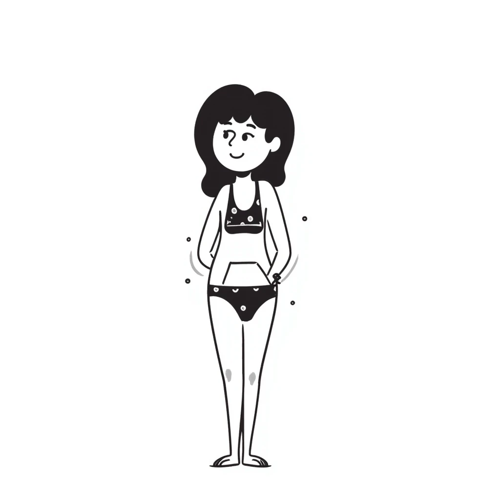 summer day with girl in bathing suit emoji