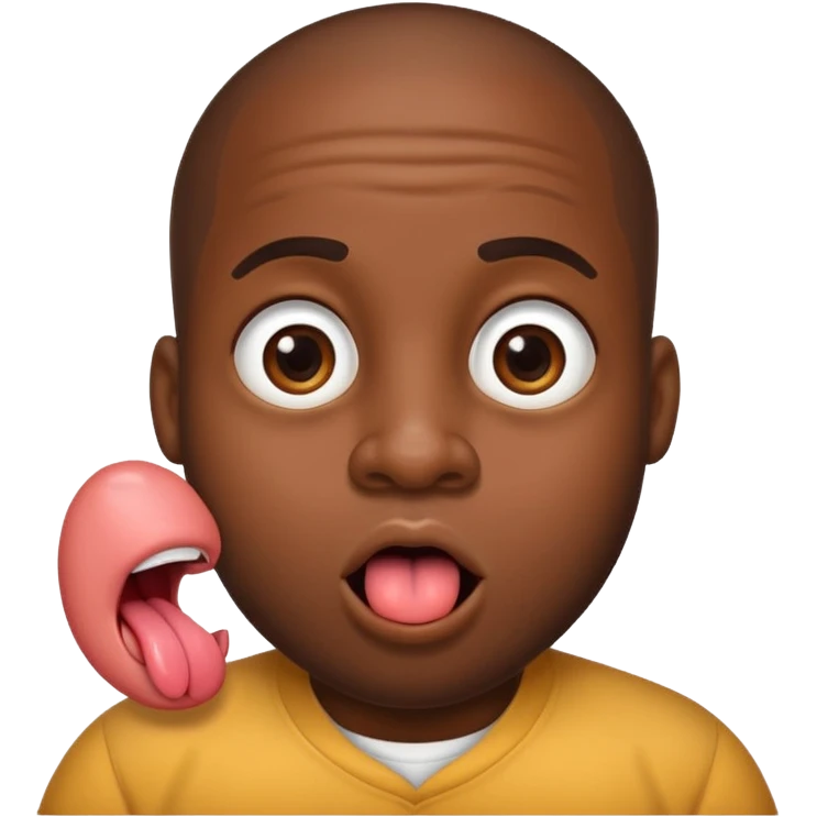 Cute big black man with tongue out and big eyes emoji