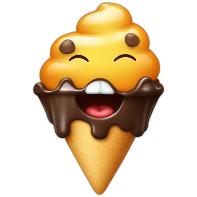caca avec une glace emoji