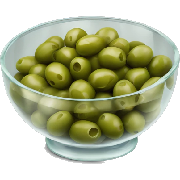 glass bowl full of green olives  emoji