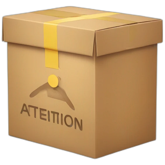 A package box with the word attention written on it emoji
