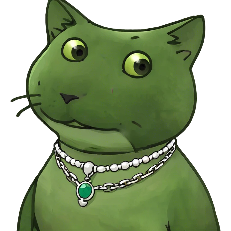 Cat wearing necklace emoji