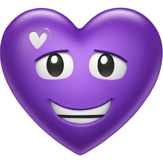 Purple hearts around smiley face  emoji