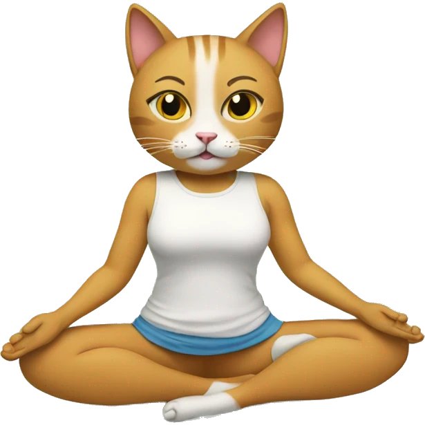 cat doing yoga emoji