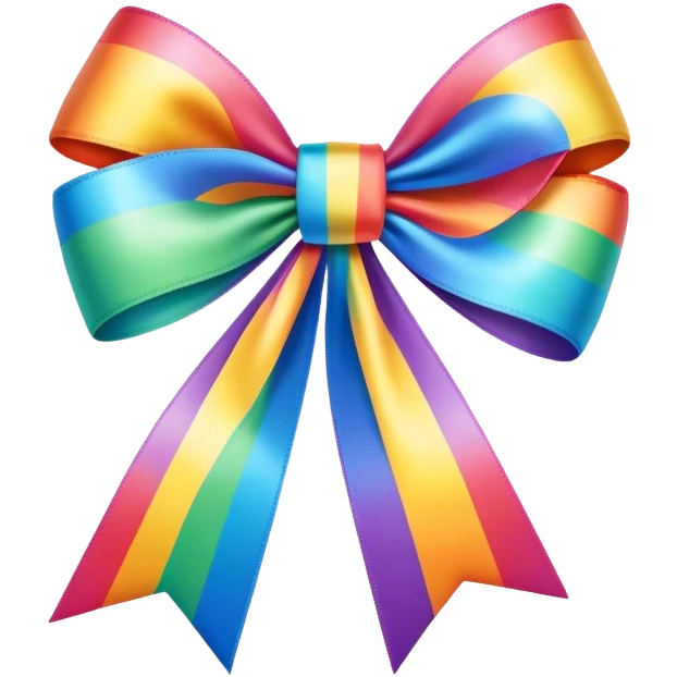 noeud en ruban Rainbow colors emoji