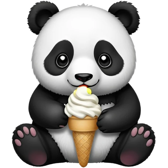 Panda eating ice cream emoji