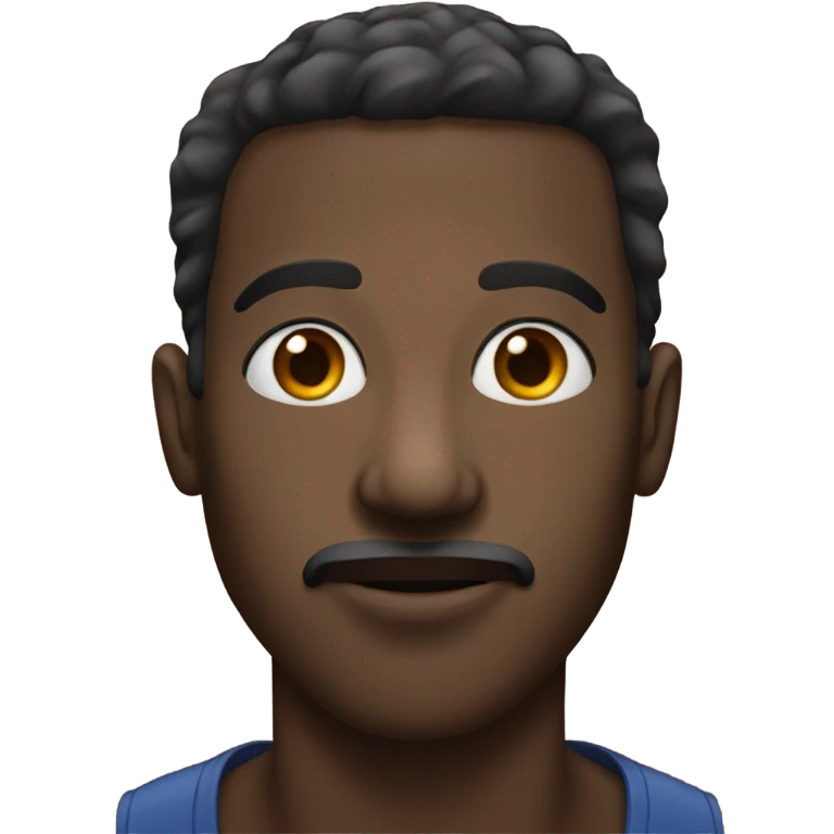Black man large nose large lips hold breath emoji