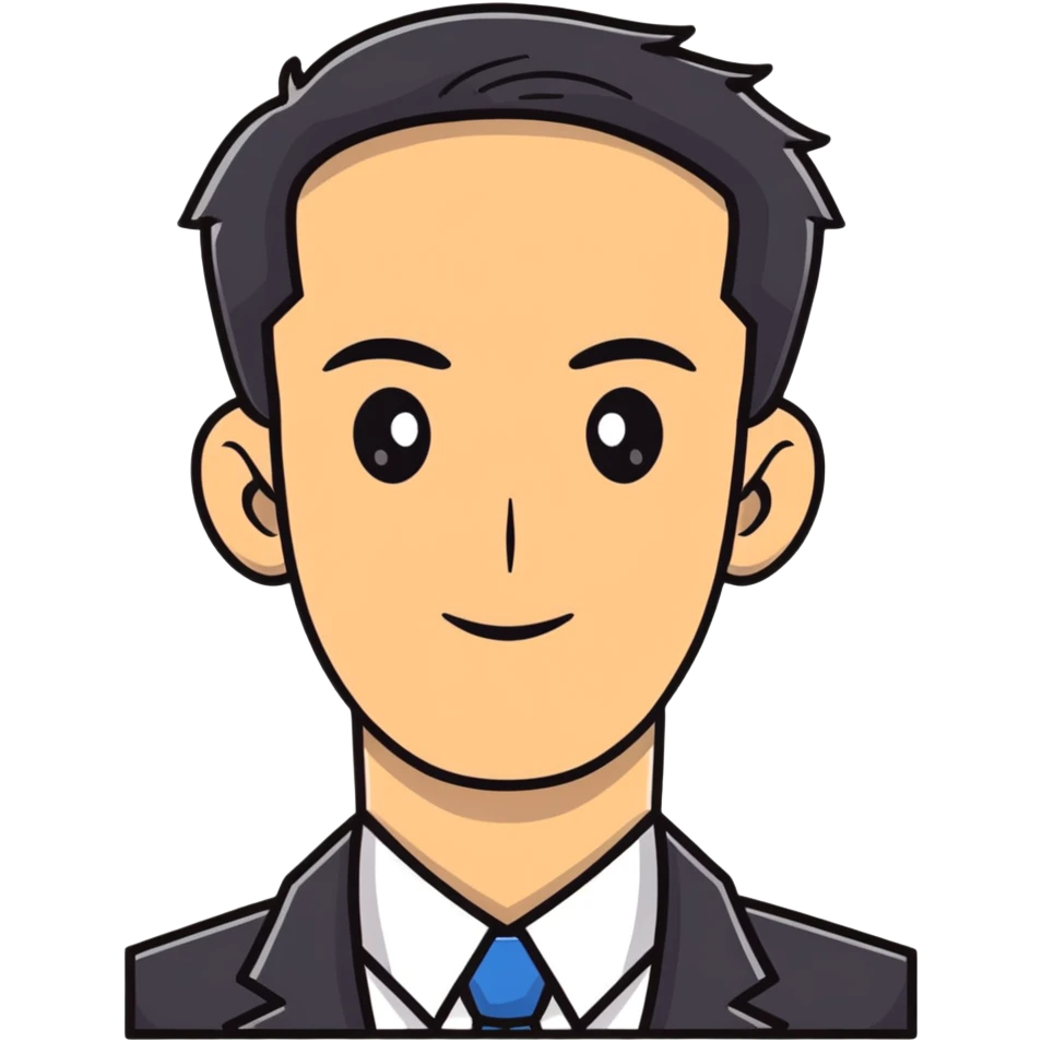 A successful-looking man named Alex Cansani with a professional appearance emoji