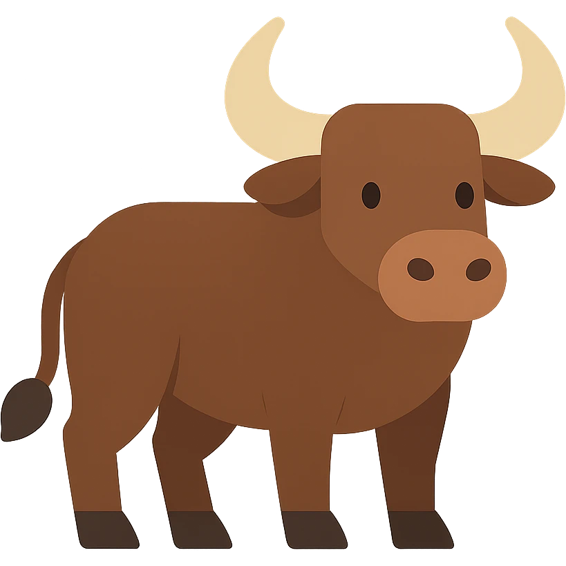 Flat design style ox emoji
