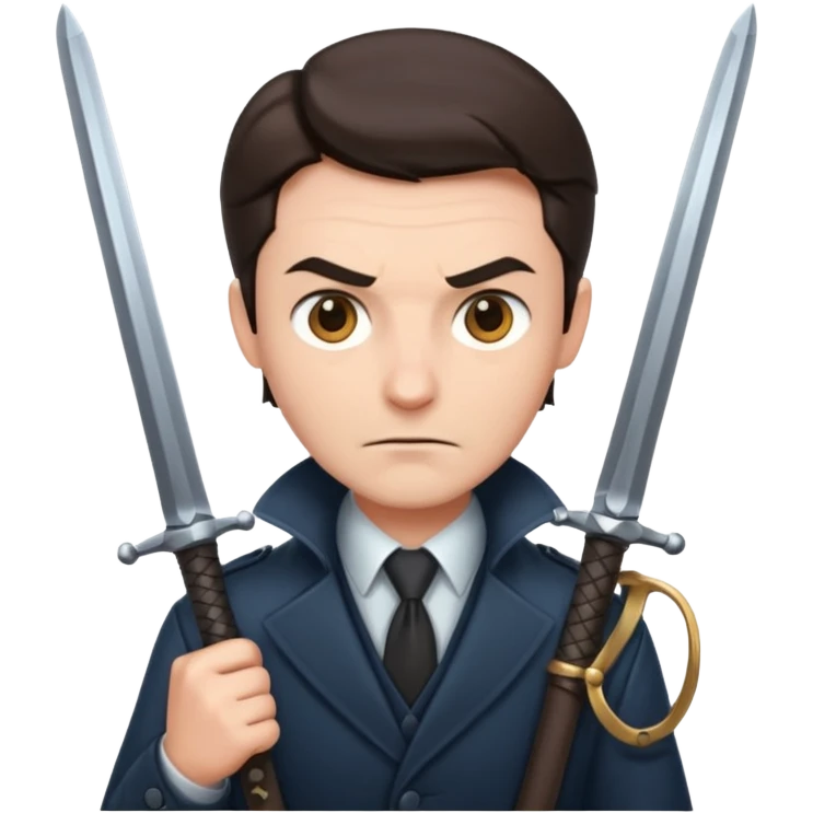 DETECTIVE with two swords in two hands emoji