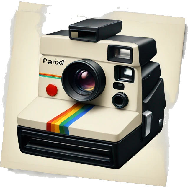 Polaroid camera and picture printing emoji
