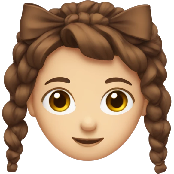 One brown hair bow emoji