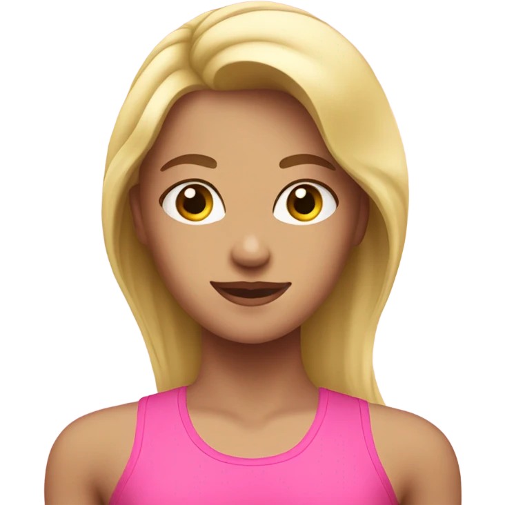 Blonde girl workout pink clothes emoji