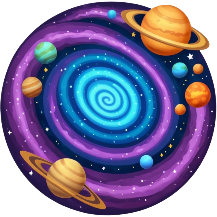 Retro style universe emoji
