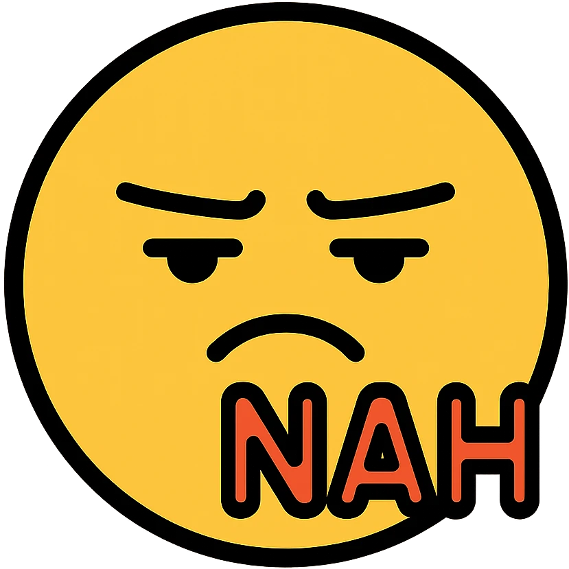 nah emoji, simple and expressive, color icon style emoji