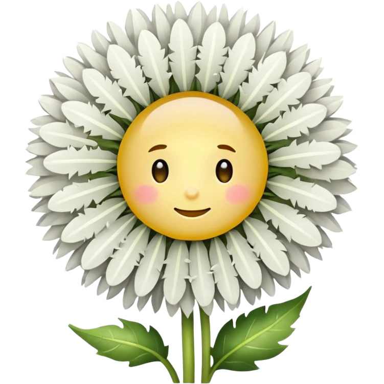 a dandelion with a halo and a gray background emoji