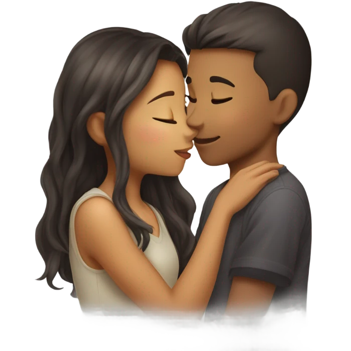 Girl kiss boy emoji