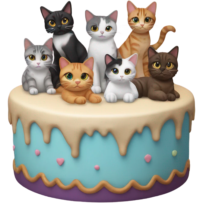 a cake with cats on it emoji