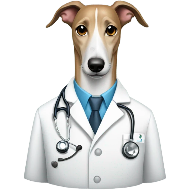 Greyhound in doctor coat emoji