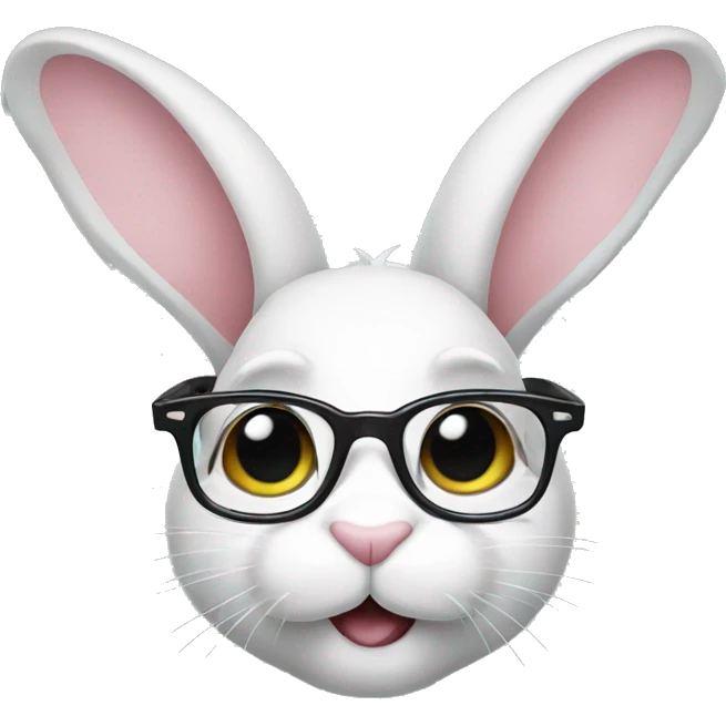 Bunny using glasses emoji