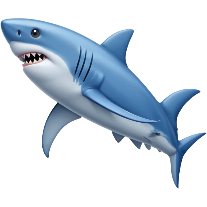 Shark wearing 3 blue sneakers emoji