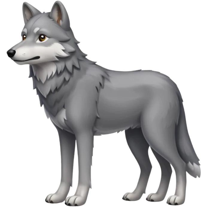 Police gray wolf full body  emoji