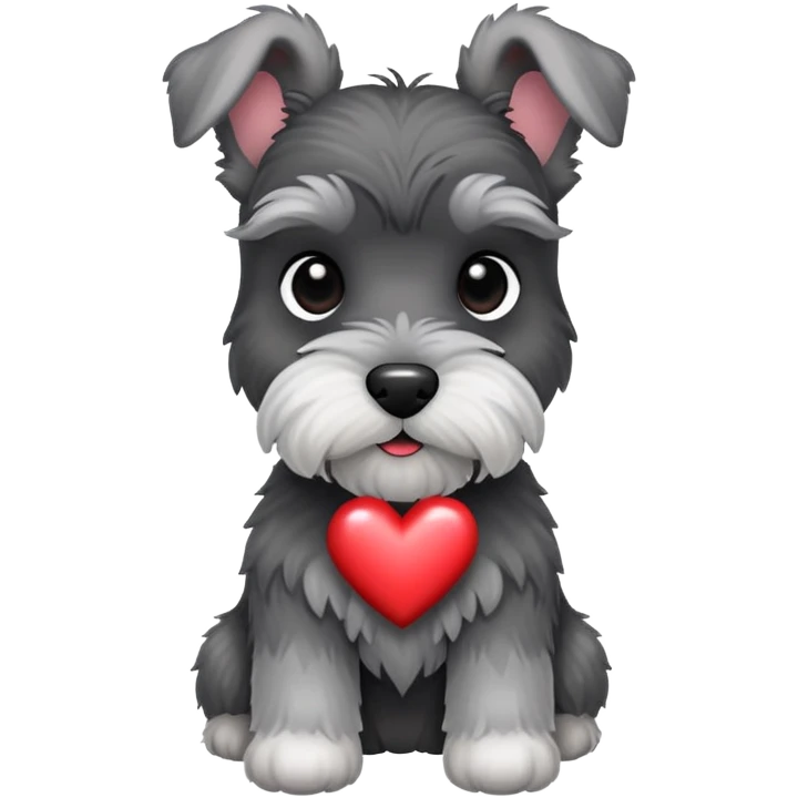 Schnauzer with hearts emoji