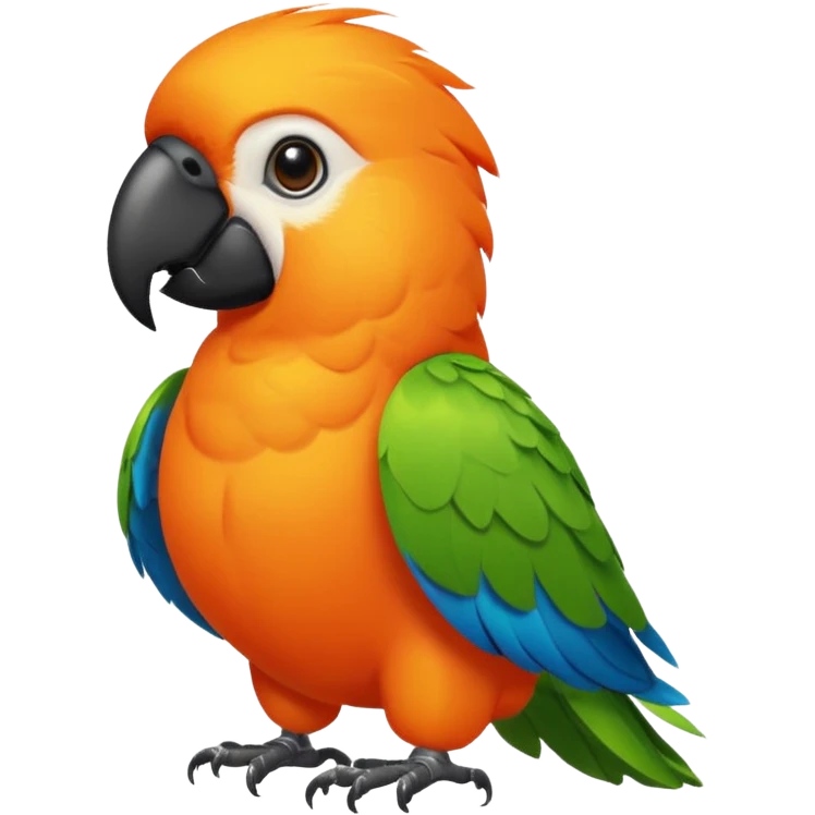 An orange parrot with a black collar emoji
