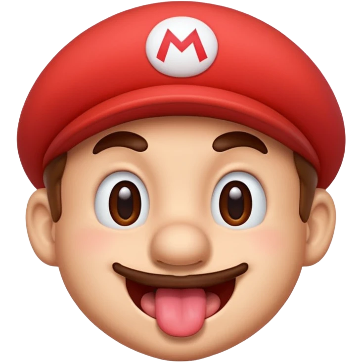 Mario blushing tongue out emoji