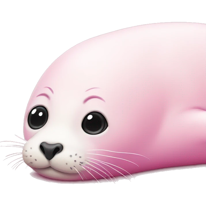 Pink and white seal lying sideways emoji