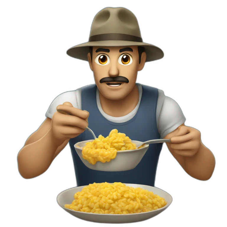 Hombre calvo comiendo cambur  emoji