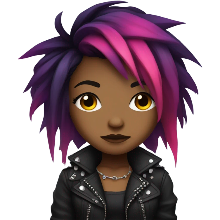 chibi girl in edgy  emoji