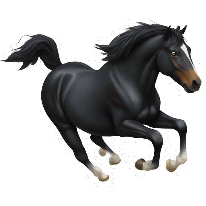 Black horse bucking emoji