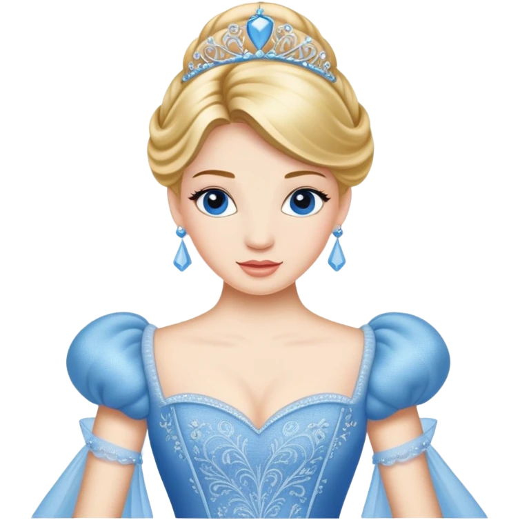Cinderella in blue princess ball gown emoji