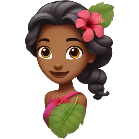  Hibiscus disney princess with Hibiscus flower emoji