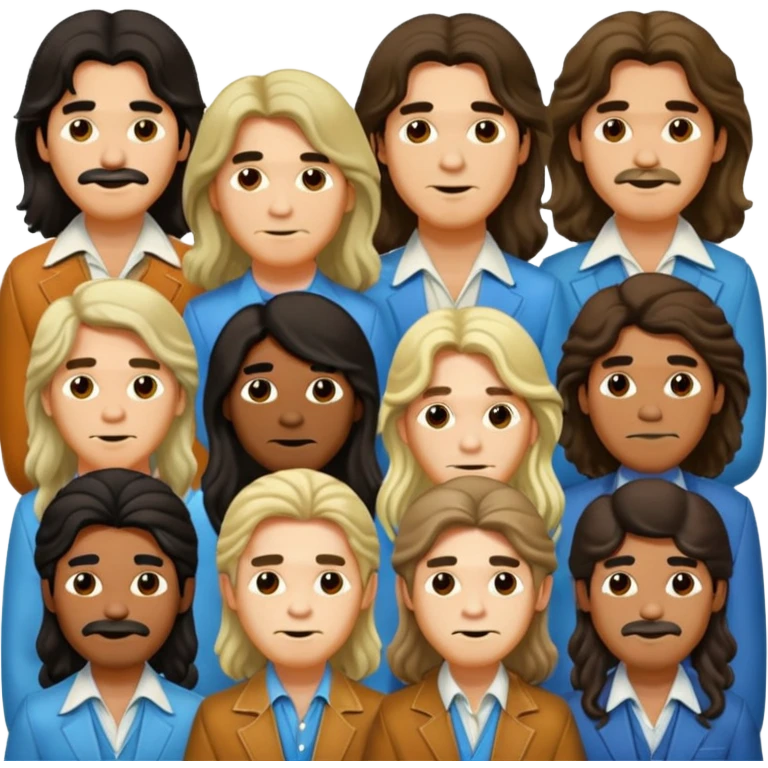 70s 80s men with long hair style  emoji