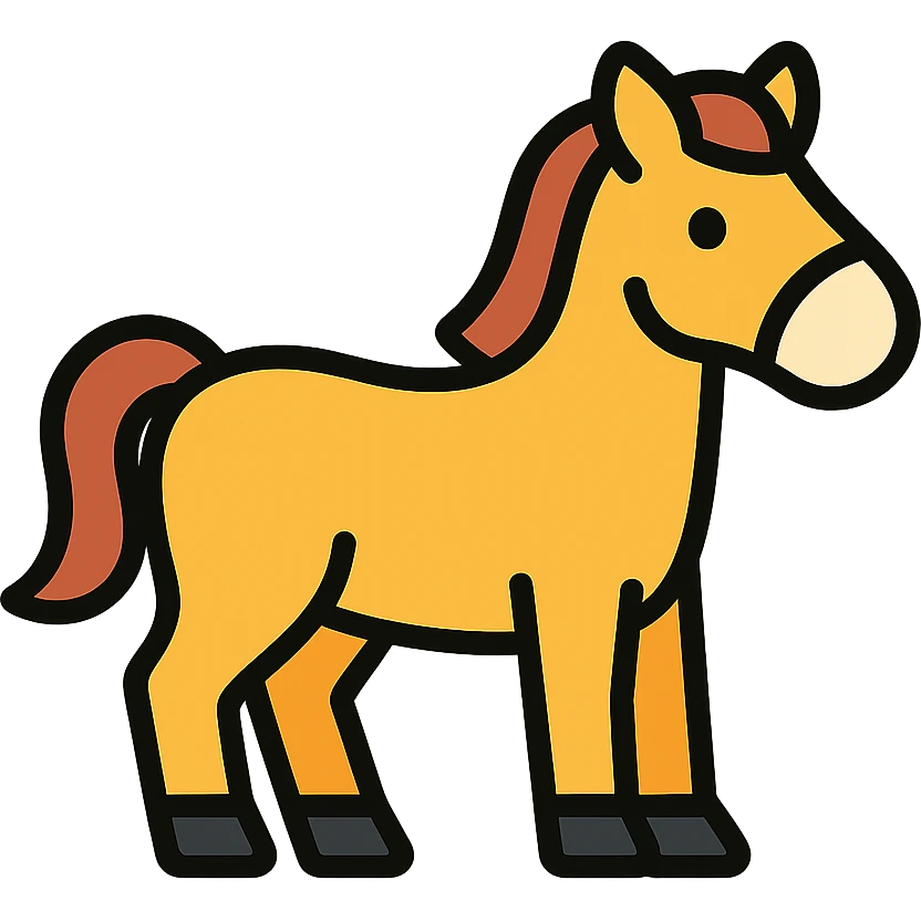 horse color outline icon emoji
